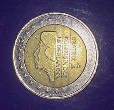 2&euro; M&uuml;nze K&ouml;nigin Beatrix der Niederlande 2001 Niederlande Selten 2&euro; M&uuml;nze&nbsp;