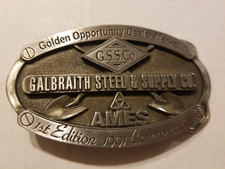 Vintage Galbraith Steel and Supply Co 1991 Commerative Steel Belt Buckle