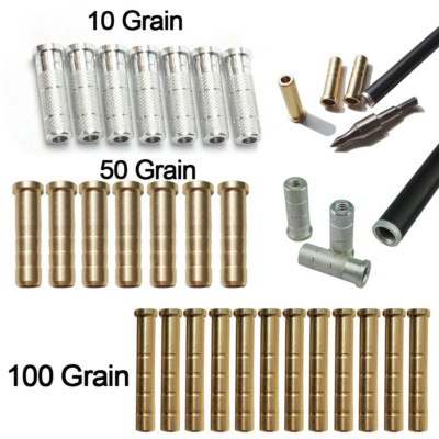 50/100gr Heavy Weight Arrow Brass /Aluminum Inserts Base for ID6.2mm Arrow Shaft