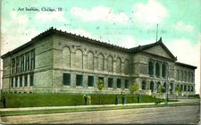Chicago IL Art Institute Building Exterior Postcard Used (30088)