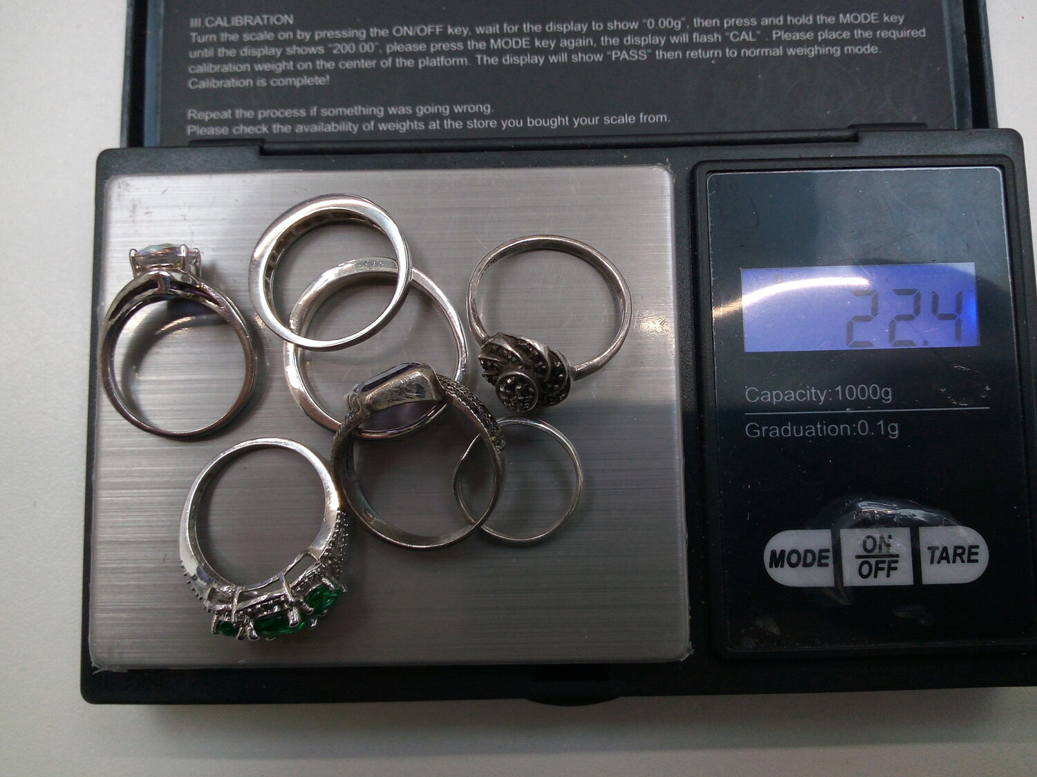 Sterling Silver 925 Ring Bundle Qty X7 Variety Of Styles & Designs 22