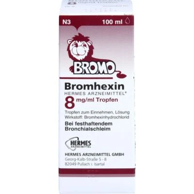 HERMES ARZNEIMITTEL GMBH BROMHEXIN Hermes Arzneimittel 8 mg/ml Tropfen 100 ml PZN16260565
