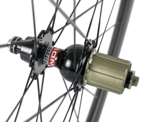 Juego de ruedas Clincher de 38 mm de ancho 23 mm 700C bicicleta de carretera/ciclo 3K mate - Imagen 4 de 7