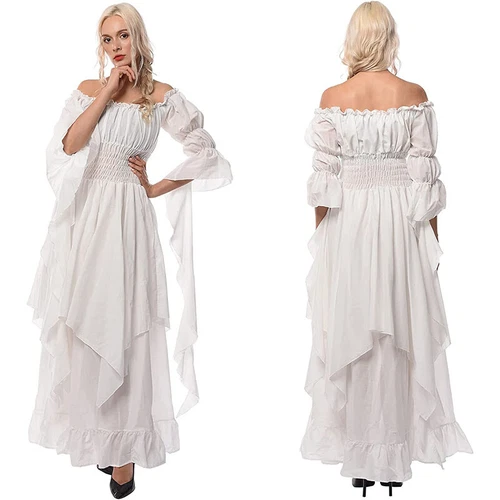Damen Viktorianisch Langes Kleid Renaissance Mittelalter Hexe Kostüm Gothic - Bild 1 von 20
