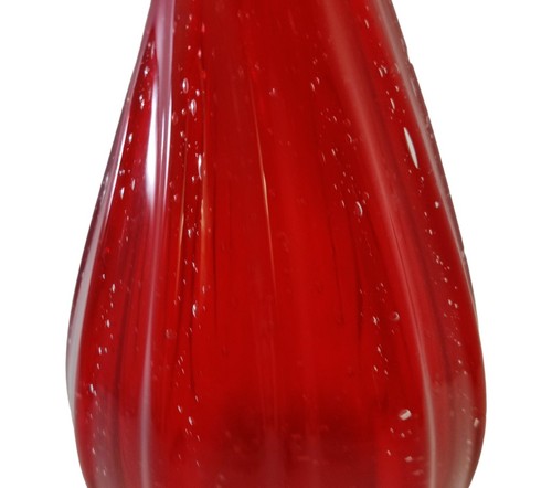 RUBY RED Art Glass VASE James Mcinroe Hand Blown Twist MCM - Picture 4 of 16