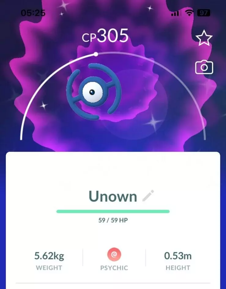 Pokémon GO Shiny Unown O - Trade 20.000 stardust (Read Describe