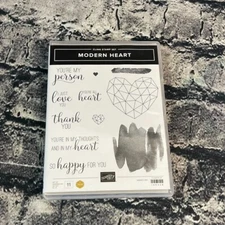 Stampin Up! MODERN HEART 11Pc Stamp Set Sayings Heart Prism Hearts Love 142398
