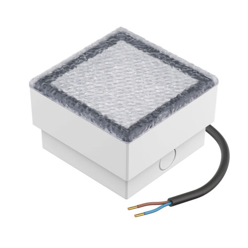 LED Kostka brukowa Lampa podłogowa wpuszczana CUS na zewnątrz, IP67, kwadratowa, 10 x 10cm, niebieska - Zdjęcie 1 z 6