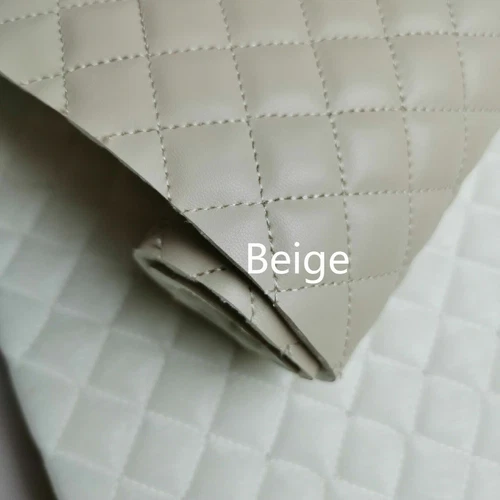 1 Yard Quilted PU Leather Car Upholstery Fabric Diamond Square Sewing Material - Picture 14 of 30