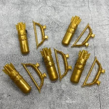 5pack Golden Bow & Quiver Blocks Weapons Accessories for Minifigures A70994