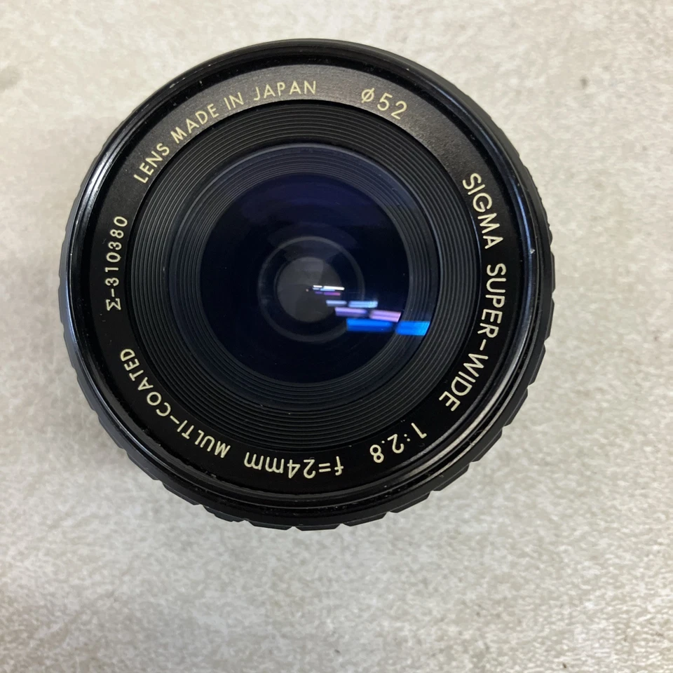 SIGMA SUPER- WIDE 1: 2.8 f: 24mm MULTI- COATED 310380 Japan 52mm Collection MINT - Image 2 of 4