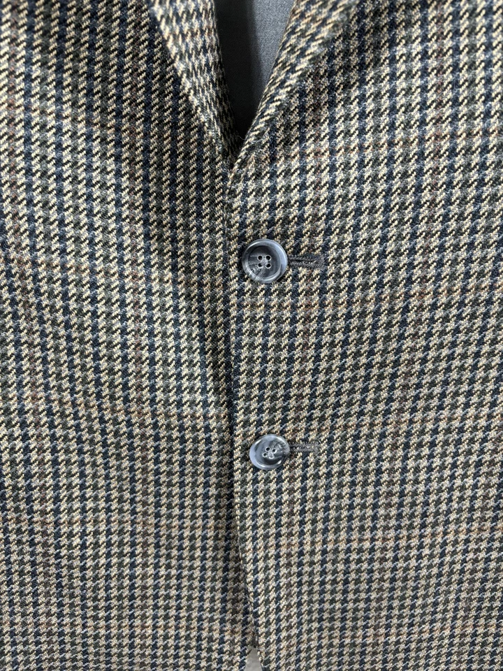 Blazer vintage Orvis para hombre 44S marrón pata de gallo lana abrigo deportivo dos botones Foto 3 de 4