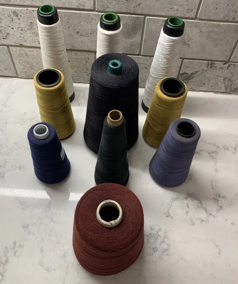 Большие катушки хлопка и полиэстера нитки различных цветов и брендов лот из 10 - Изображение 2 из 4