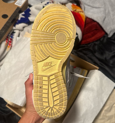 Nike x OFF WHITE Low-Top Mesh Lace-Up Sneakers White Yellow Silver