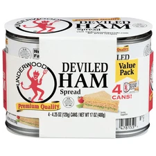 Underwood Deviled Ham Meat Spread canned long Life Meat, 4.25 ounce pack of 4...
