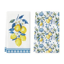 Lemon Flowers Floral Summer Kitchen Towels Dish Towels, 18x26 Inch Seasonal
