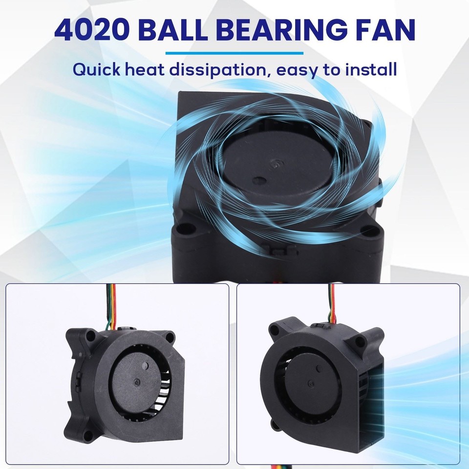 4 Ventole 40mm Per Stampante 3D – 24V DC, Silenziose, Cuscinetto Idraulico, Modello 4020, GDStime
