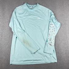 AFTCO AFTECH Performance Shirt Men's Large Stretch Long Sleeve Blue Fishing UV