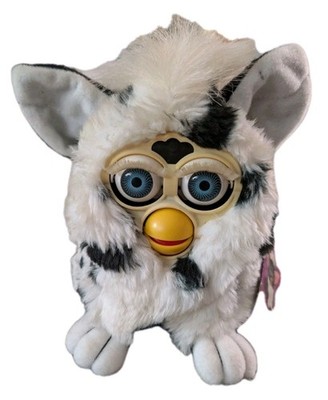 Vintage Furby Dalmatian White & Black Spots Blue Eyes 1998 NOT Working 
