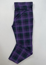 BetaBrand W1553-GGC Dress Yoga Pant, Legging. DPYP, Ponte. Purple Plaid, Size XL
