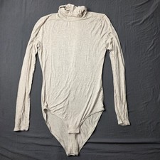 Madewell women's Turtleneck Bodysuit Large Oatmeal