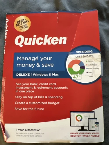 Quicken Deluxe Personal Finance Manage Your Money and Save Deluxe Windows & Mac