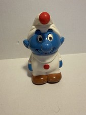 Vintage Illco 1982 Smurf Windup Musical Walking Toy White Blue The Smurfs Box