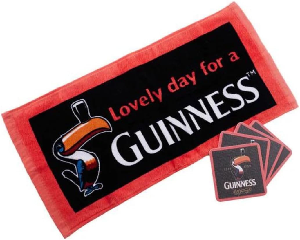 Guinness Toucan Bar Towel and 10 Coaster Set