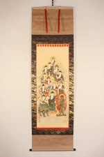 Fukuda Sosen Thirteen Buddhas Hanging Scroll Silk Art Antique Buddhism