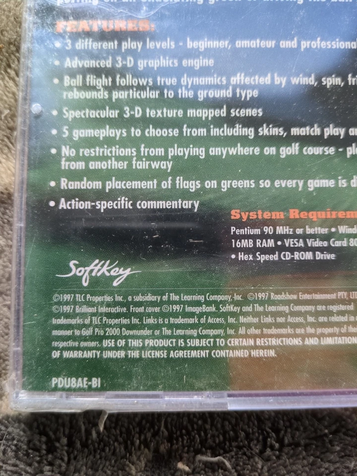 Golf Pro 2000 Down Under (Windows PC, 1997) Softkey NOS Sealed New - Image 4 of 4