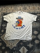 Vintage Sonic The Hedgehog 2 Shirt Mens XL White Sega 1992 Video Game Promo Tee