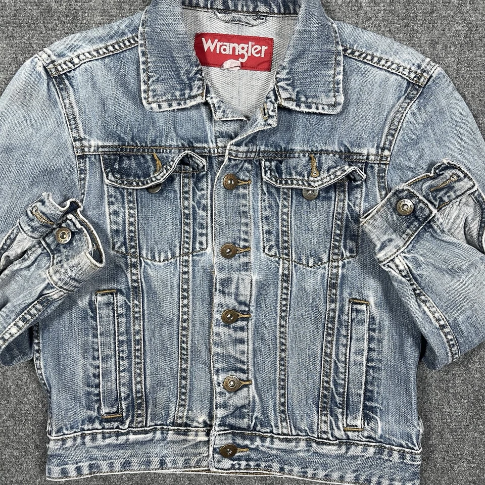 Chaqueta vaquera vintage Y2K Wrangler lavado claro juvenil talla grande 0713 Foto 4 de 4