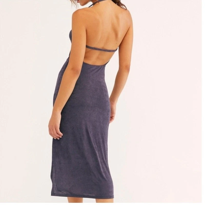 free people 100 degree backless halter dress Parade Halter Mini Dress