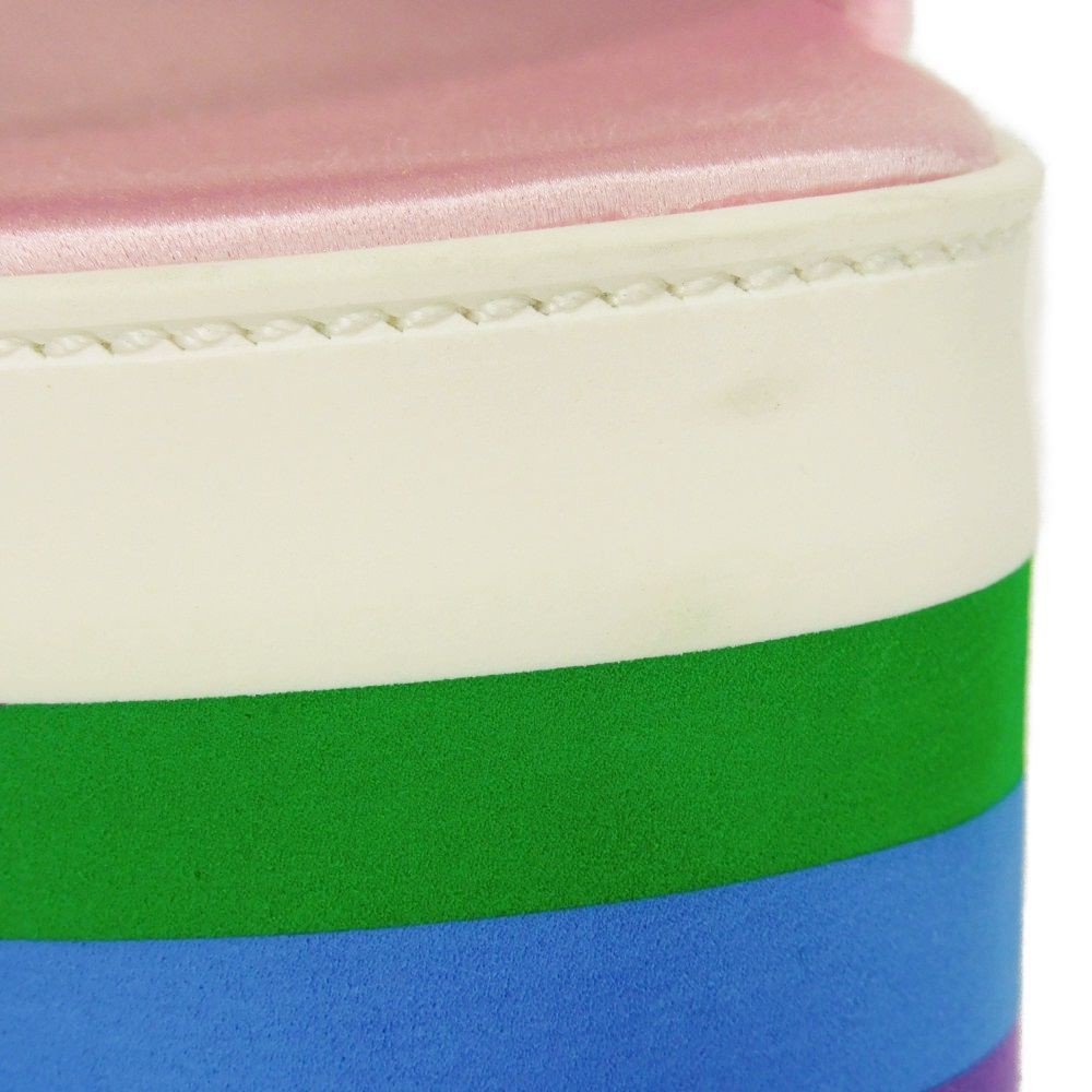 GUCCI Sandals Trefoil Platform 38 1/2 Pink Thick Sole Multicolor 25.5cm Logo Sil thumbnail 19