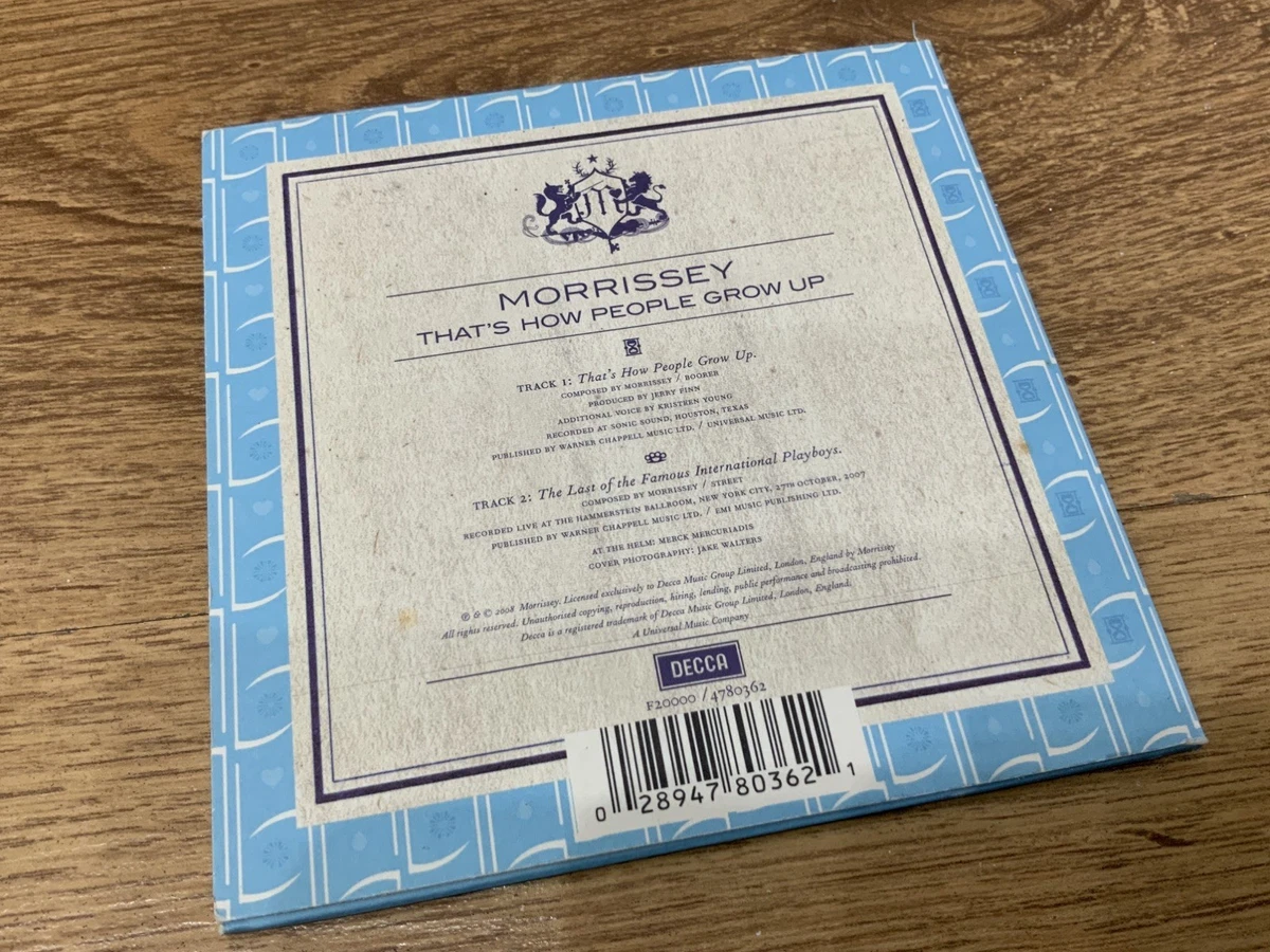 MORRISSEY - That’s How People Grow Up Cardboard Gatefold CD Single (B: Playboys)