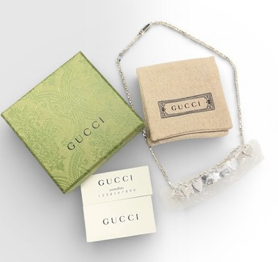 Gucci 925 Silber Marke Sterne Schmetterling Herzen Charm Halskette mit Box ECHT