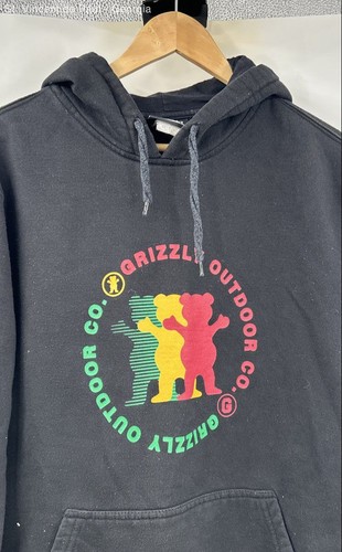 Grizzly Griptape Pullover Hoodie Men's Medium Black Multicolor Skate