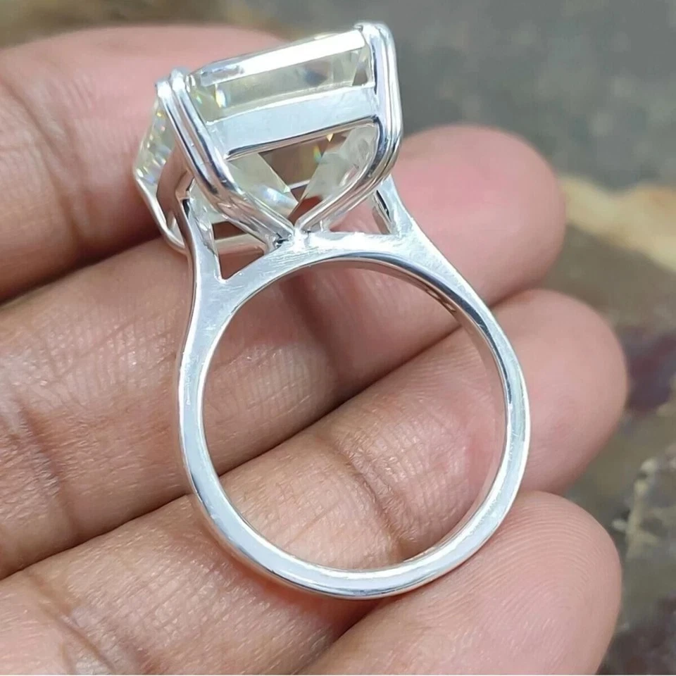 Anello di fidanzamento in argento sterling 925 con diamanti coltivati in... - Immagine 4 di 4