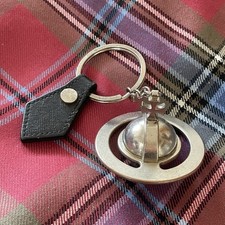 Vivienne Westwood 3D Orb Keychain Key Ring with black leather from Japan