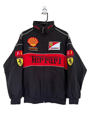 Ferrari F1 レースジャケット 黒 Vintage Ferrari F1 Jacket | Embroidered patches - Unisex Racing