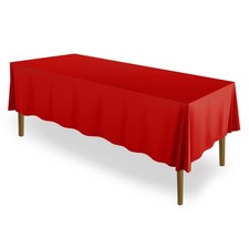 10 Pack 70" x 120" Rectangular Polyester Fabric Tablecloths for Wedding - Red