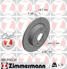 2x ZIMMERMANN Disque de frein Arrière pour HONDA HR-V (RU) Accord X Berline (CV)