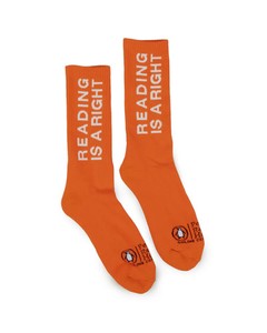Online Ceramics x Penguin Random House "Reading Is A Right" Orange Socks