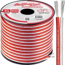 Marine 14 AWG Gauge Speaker Wire Cable, Tinned OFC (100 Feet) by Install Link
