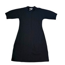 Uniqlo U Black Wool Blend Sweater Dress 3/4 Sleeve Cozy Women's Sz XS