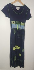 Vtg. Love Letters Love Notes Women's Sz. M Short Sleeve Maxi Blue Dress