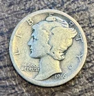 1916 S Mercury Dime Silver Circulated Business Strike Uncertified