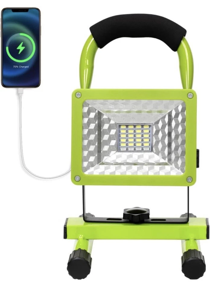 15W LED Work Light With Stand 4000lm 4400mAh Rechargeable Battery ( Yellow ) - Image 2 of 4