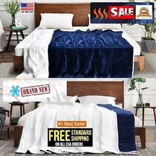 OMYSTYLE Reversible Weighted Blanket 20/25/30/35 lbs Double Sided Grey  Blue