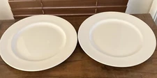 SET of (2) Porcellane White 11" Dinner Plates MADE IN ITALY.